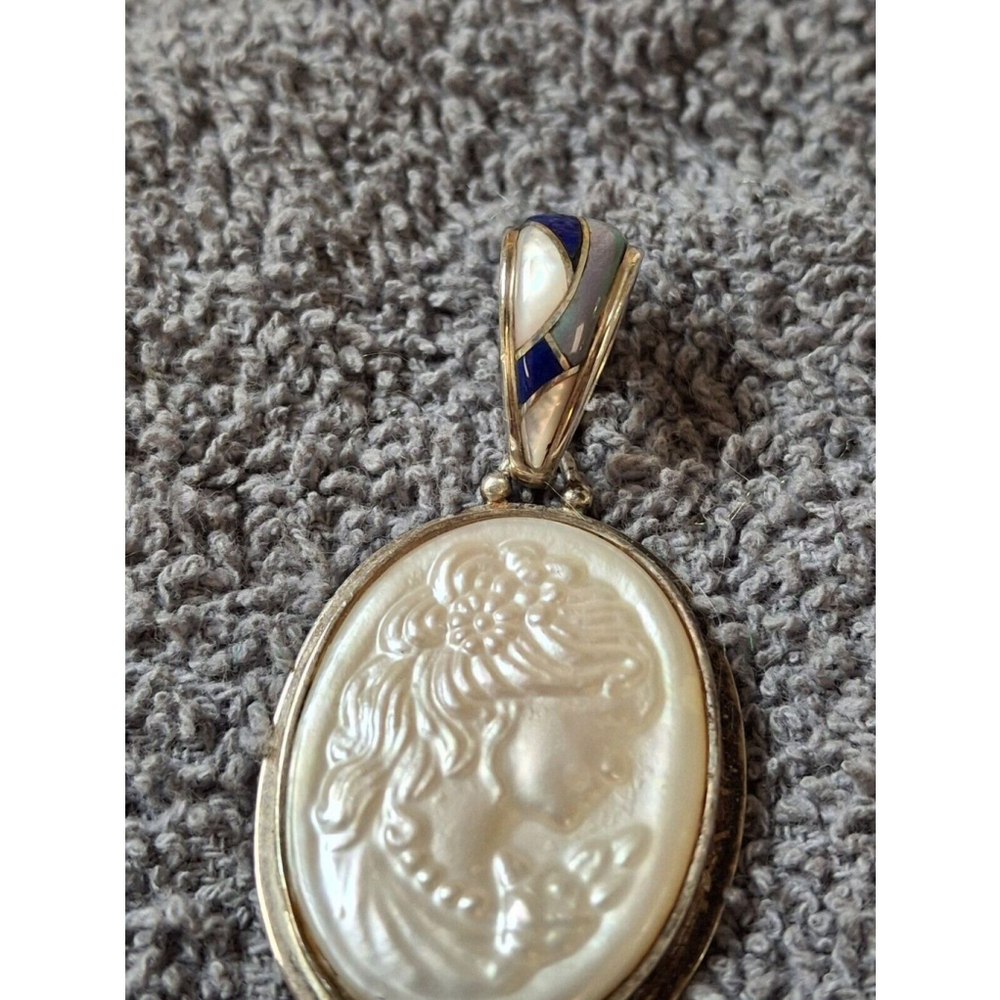 cameo brooch pendant 925 sterling